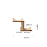 Multi-level wall-mounted cat climbing frame with arched top perch and base