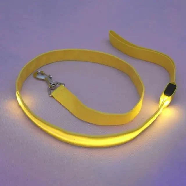 Adjustable pet car seat belt strap with metal clips, yellow webbing