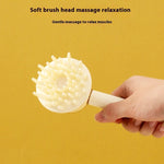 Soft pet brush head with raised massage nubs on short handle
