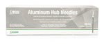 Aluminum hub needles box, 100 qty, hard pack