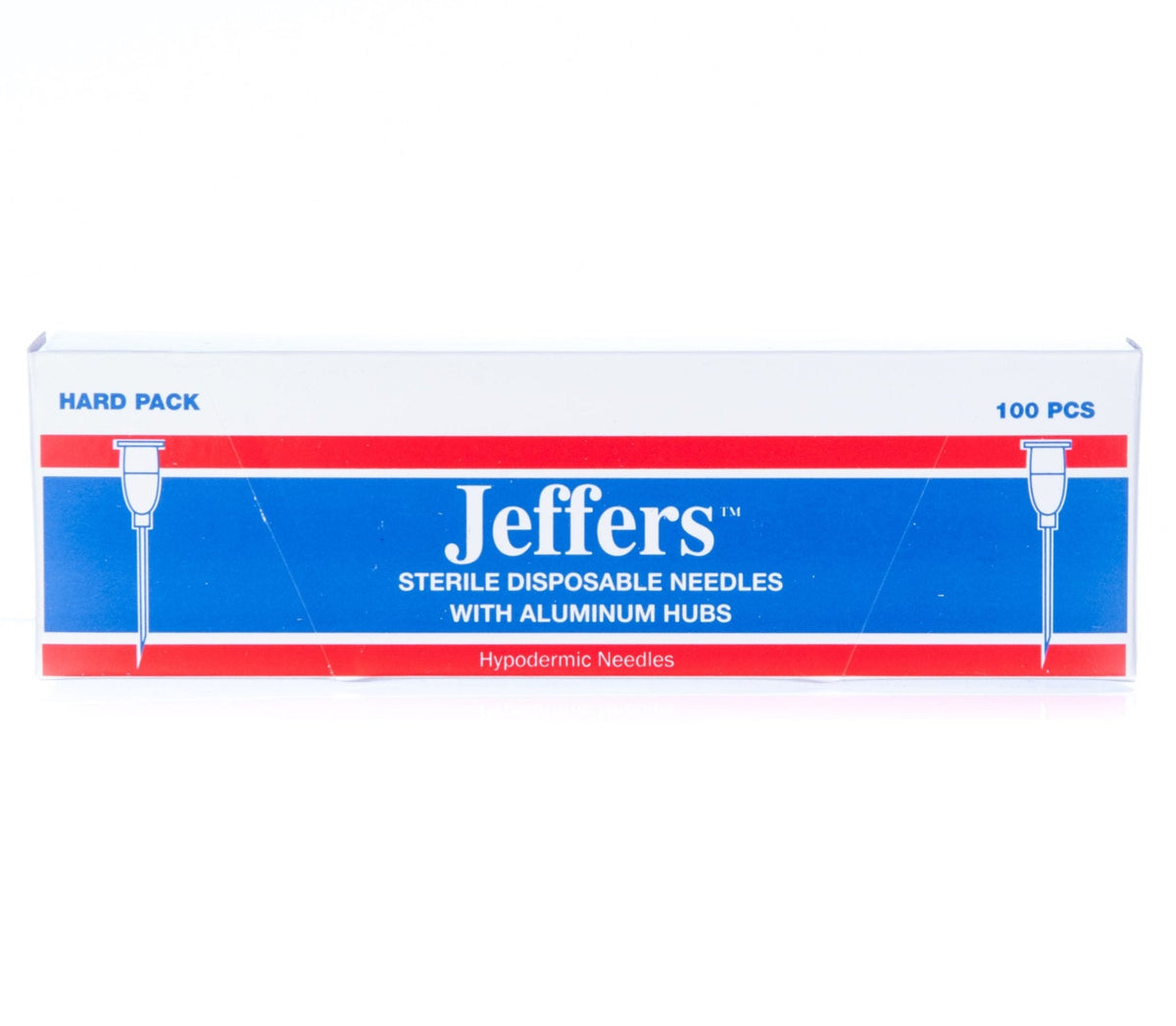 Sterile disposable hypodermic needles with aluminum hubs, 100 pcs box