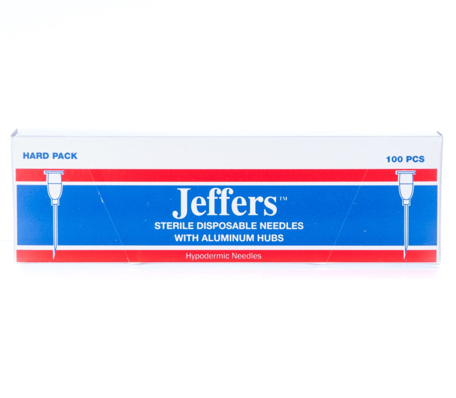 Sterile disposable hypodermic needles with aluminum hubs, 100 pcs box