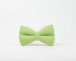Apple green corduroy bowtie with center knot