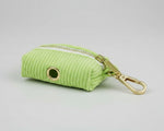 Apple green corduroy poop bag holder with gold snap clasp
