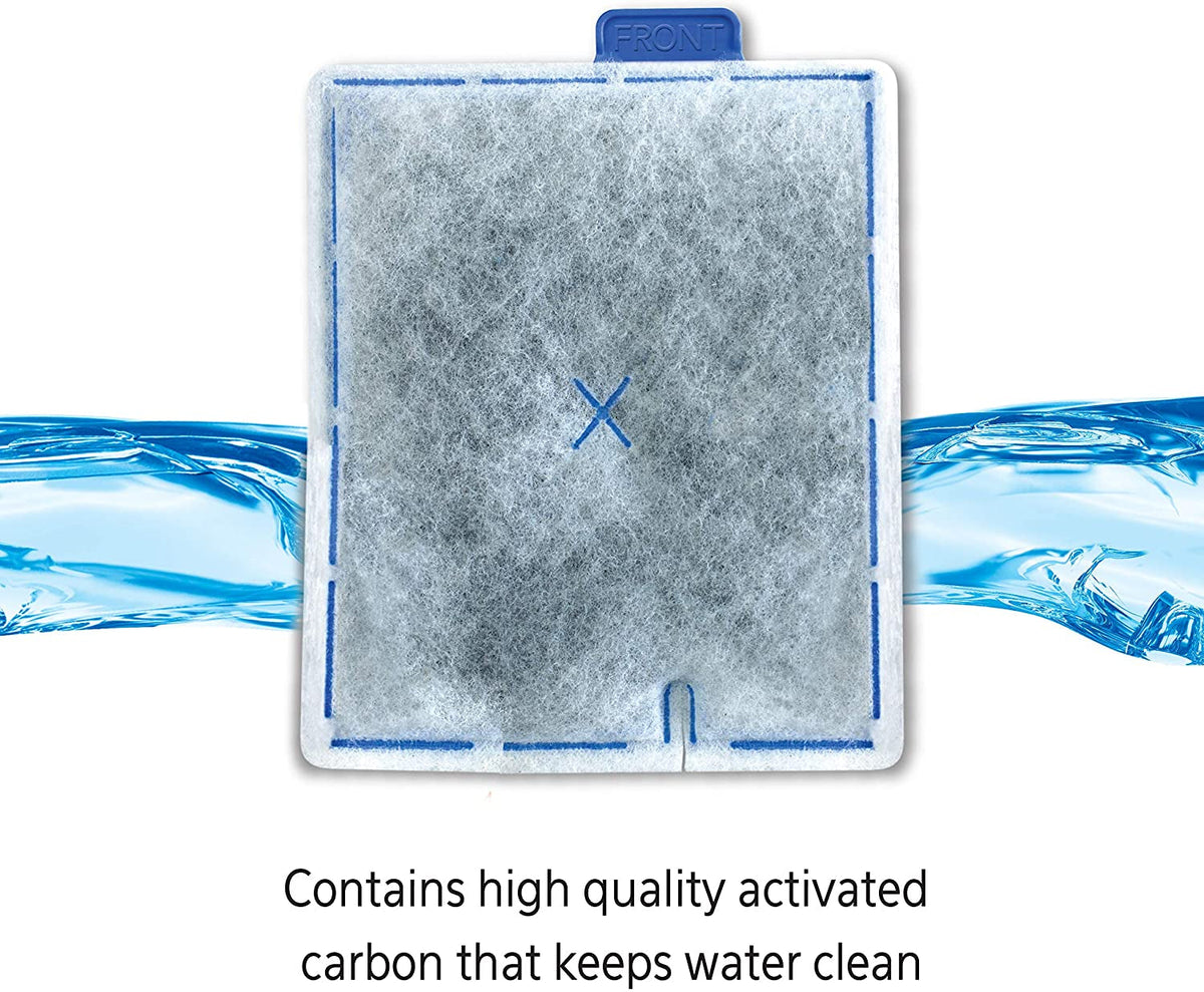 Medium replacement filter cartridge pad with FRONT marking and blue edges