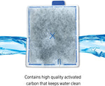 Medium replacement filter cartridge pad with FRONT marking and blue edges