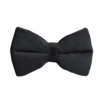 Black velvet dog bow tie with center knot and adjustable strap