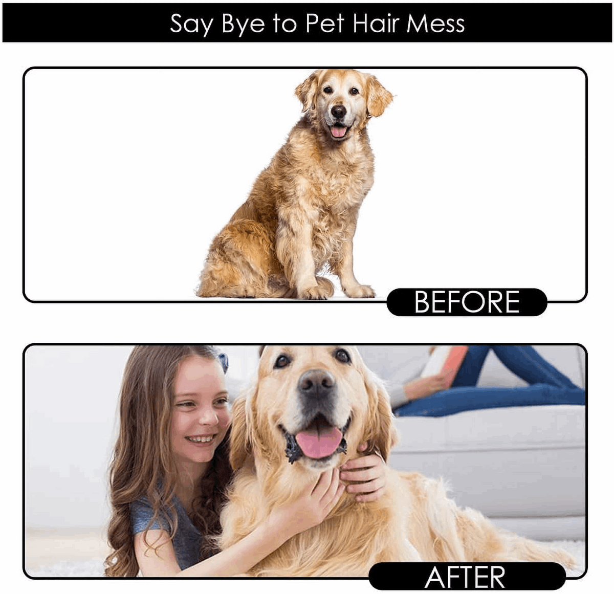 Pet grooming glove in use while brushing a dog with the groomer’s hand