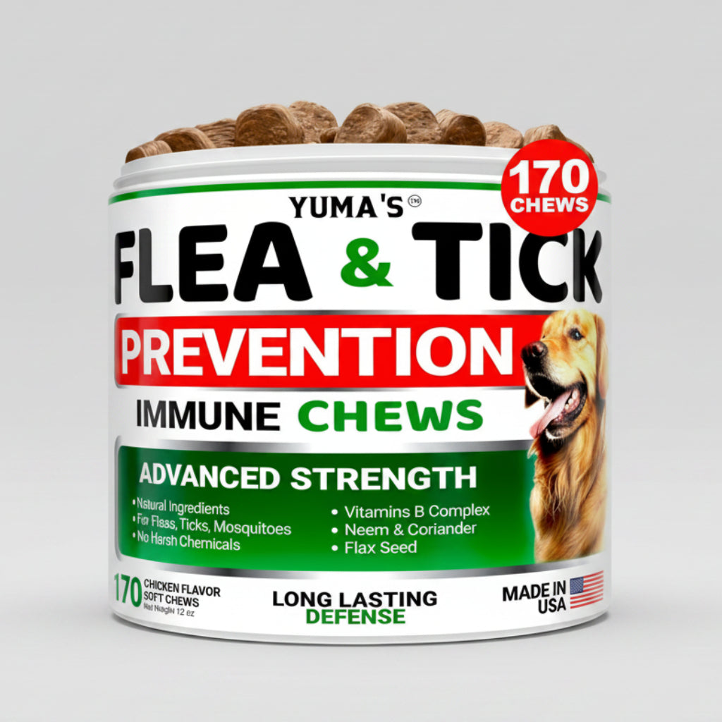 Dog flea & tick prevention immune chews, chicken flavor, 170 count jar