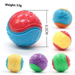 Dog training ball toy color options: red, blue, yellow, purple, green