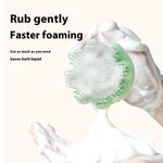 Pet shower brush silicone bath massage comb, green silicone massage head with bubbles