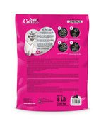 Calitti cat litter crystals bag back, net wt 8 lb (3.62 kg), directions
