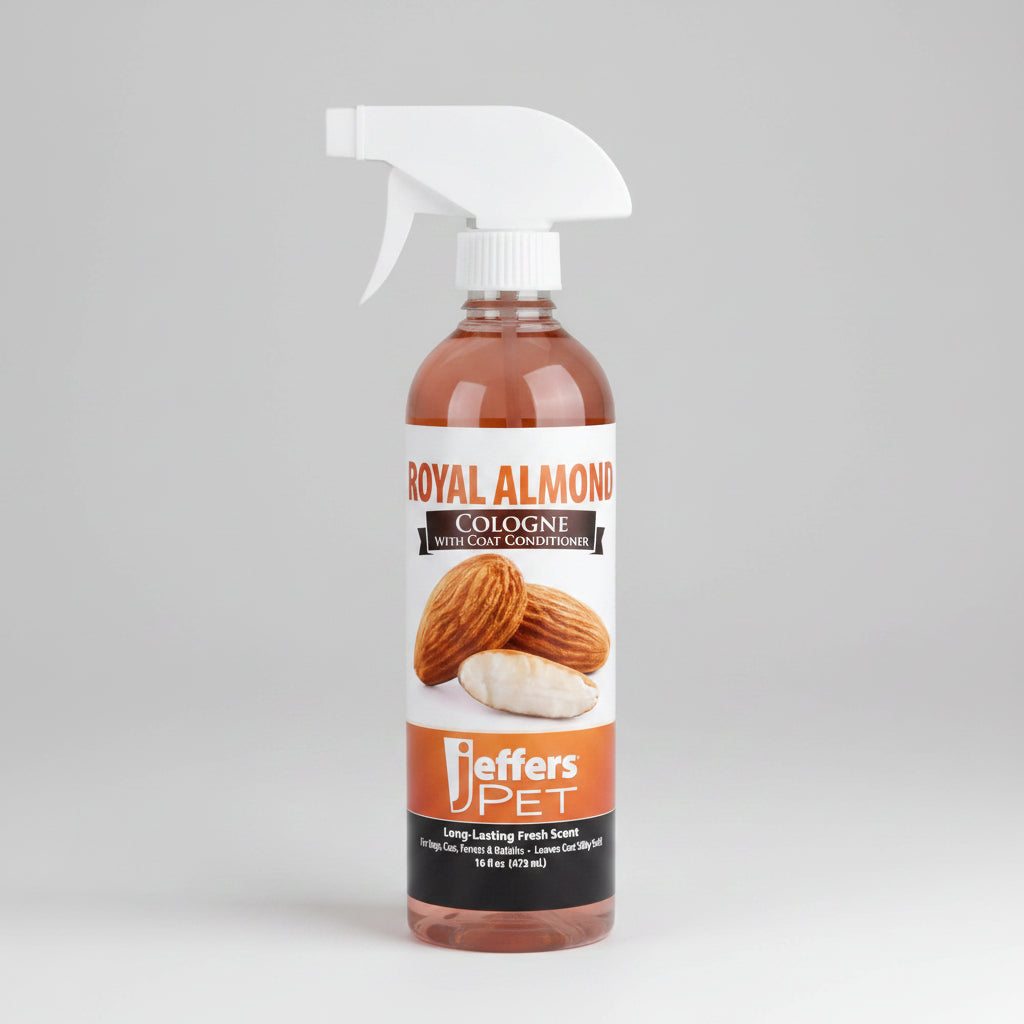 Pet cologne with coat conditioner, Royal Almond scent trigger spray bottle, 16 oz.