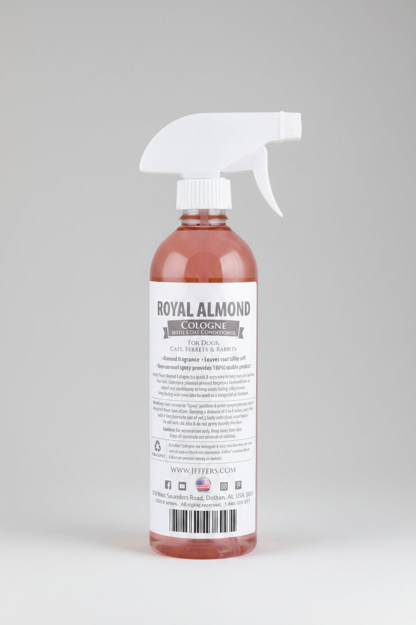 Pet cologne coat conditioner spray bottle with back label, 16 oz.
