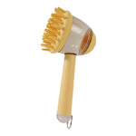 3-in-1 pet bath brush and massage comb, beige with clear head and bristles
