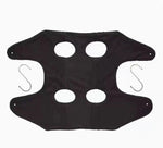 Black pet grooming hammock helper restraint bag with four paw holes and metal hooks