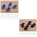Blue dog soft-soled pet shoes with paw-pull cords and fleece lining, set of 4.