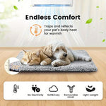 Gray plush pet mattress with warm insulating design for pets