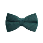 Dark green corduroy bow tie with center knot