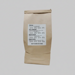 Handmade dog treat bag back label with ingredient list and barcode
