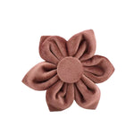 Dusty pink velvet flower hair clip accessory with layered petals.