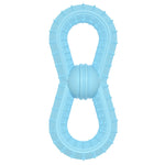 Gentleman Blue molar ball toy, light blue double-oval ring with ribbed center