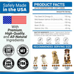 Yuma's Fish Oil +Omega 3 supplement facts panel, safely made in the USA
