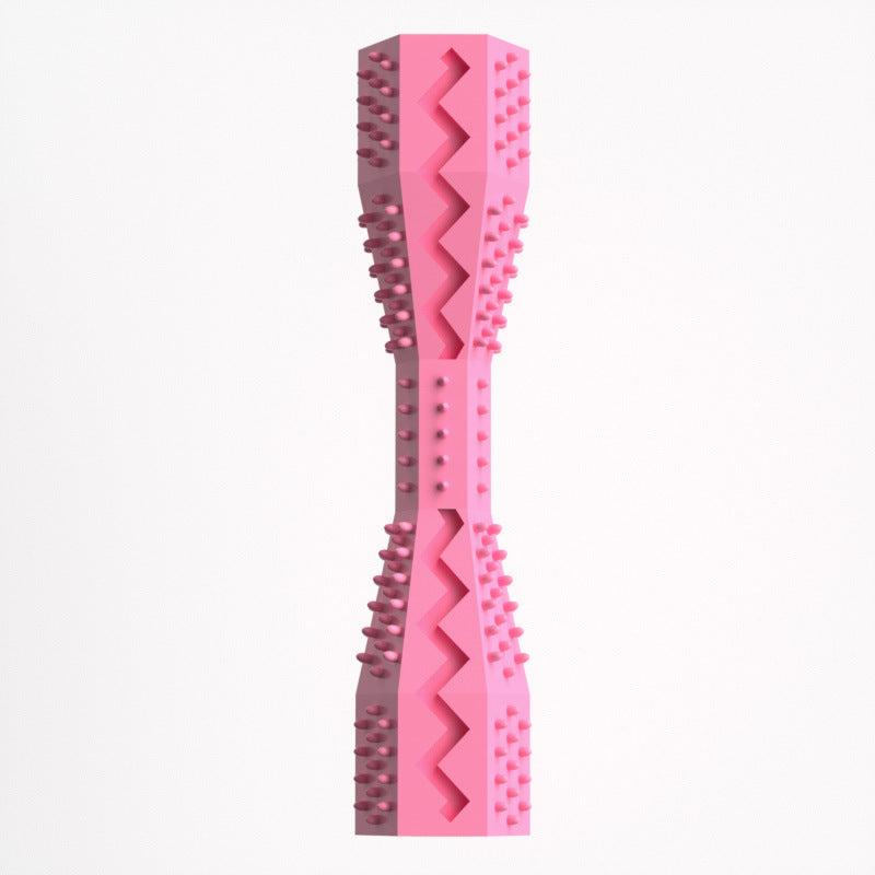 Cherry blossom pink ridged dog chew toy clip with zigzag bite ridges and textured bumps