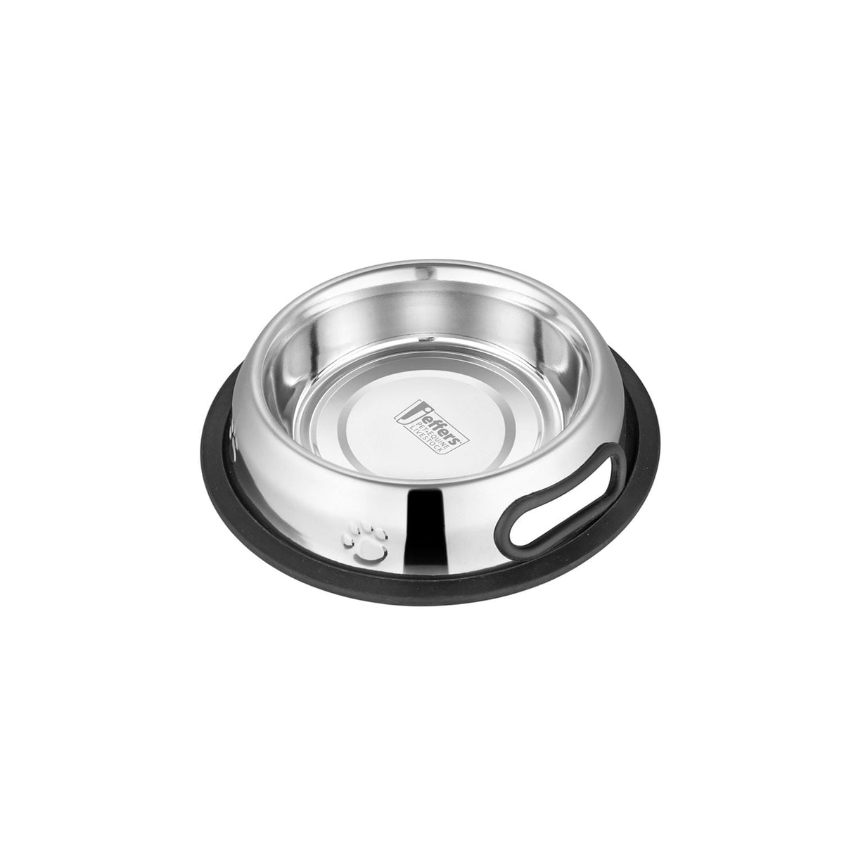 Stainless steel pet bowl with inner bowl ring and black anti-skid base