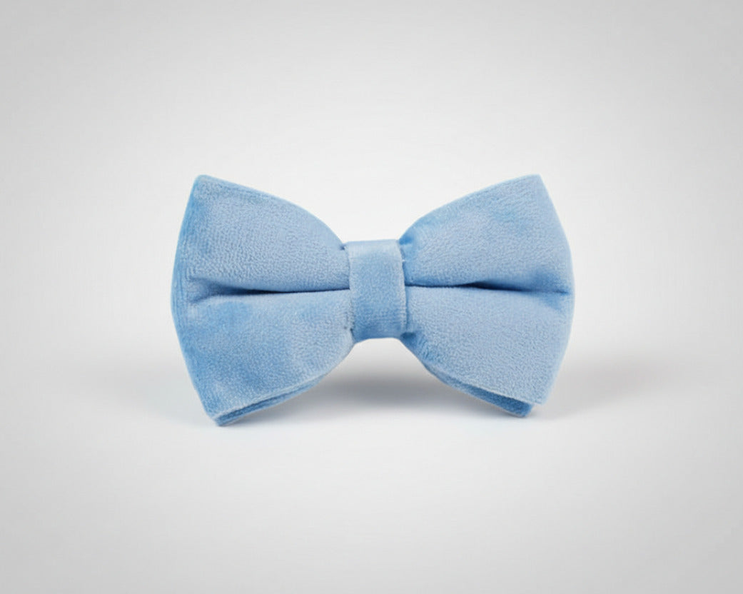 Light blue velvet bow tie