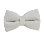 Light blue velvet dog bow tie with center knot detail