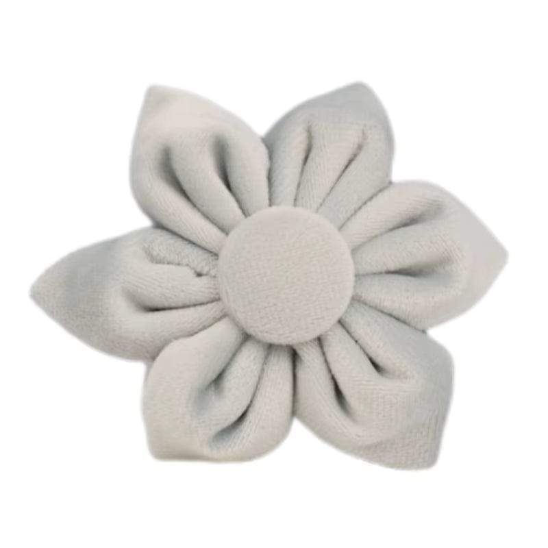 Light blue velvet flower bow accessory with layered petals