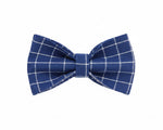 Plaid Dark Blue Fliege mit weiß kariertem Muster