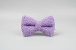 Purple teddy bow tie with plush texture