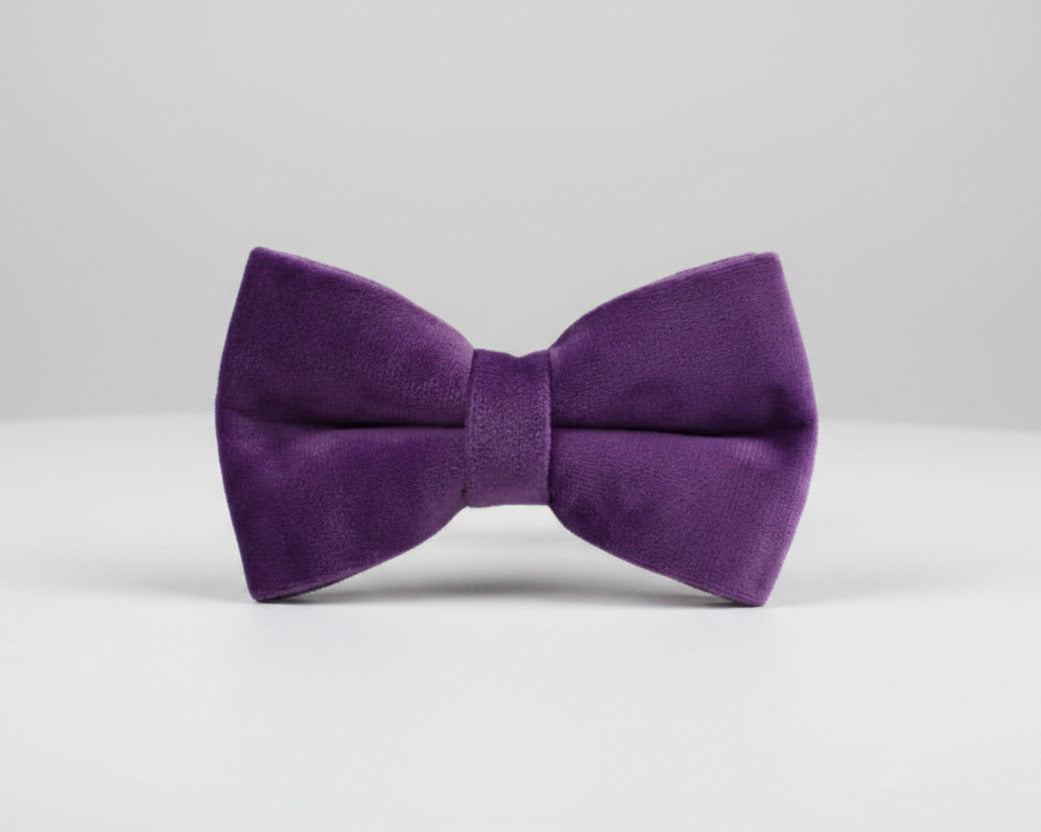 Velvet Purple bowtie with center knot
