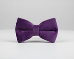 Velvet Purple bowtie with center knot