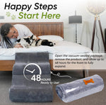 Dark gray foldable dog stairs with expanded foam for ready use