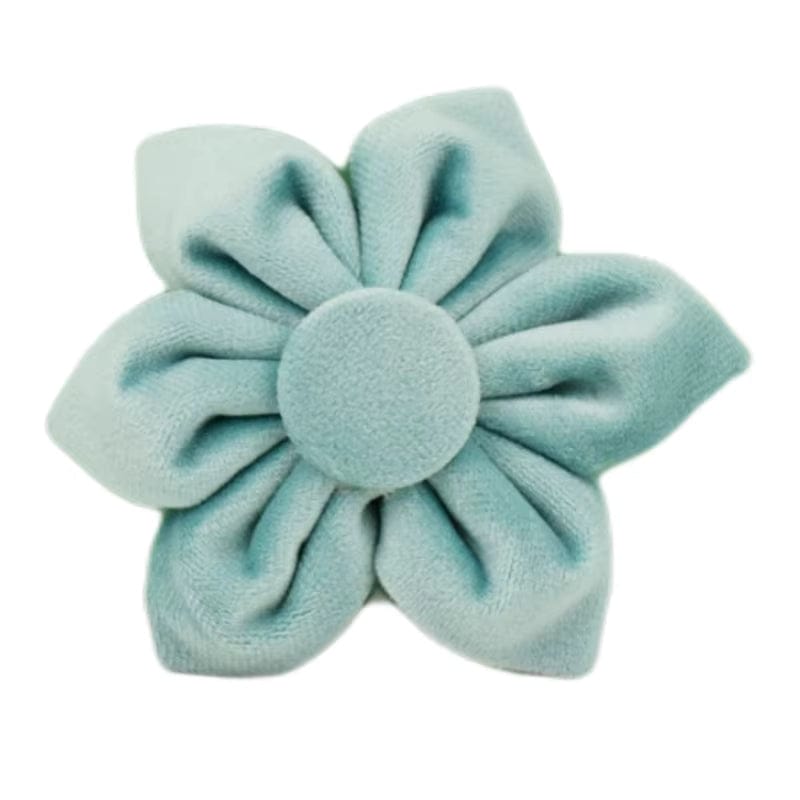Teal velvet flower accessory with layered petals