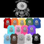 Pet dog and cat shirt set with Free Spirit dreamcatcher graphic, assorted colors