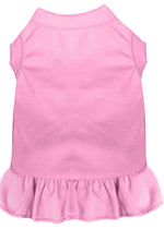 Light pink pet dog and cat dress with ruffled hem and sleeveless cut