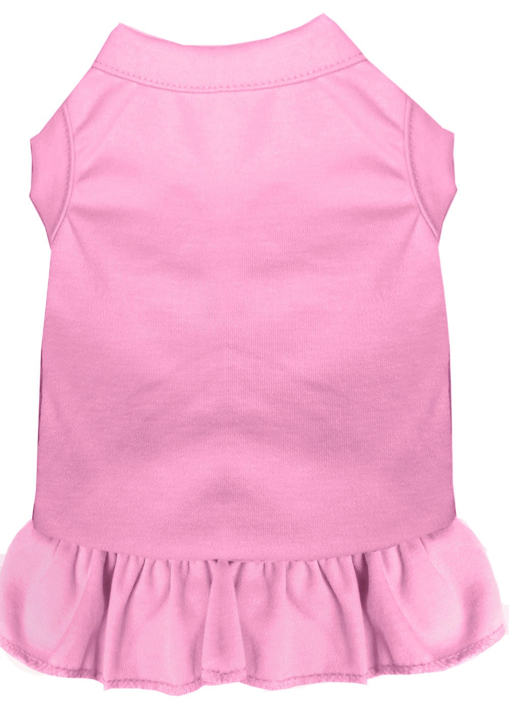 Light pink pet dog and cat dress with ruffled hem and sleeveless cut