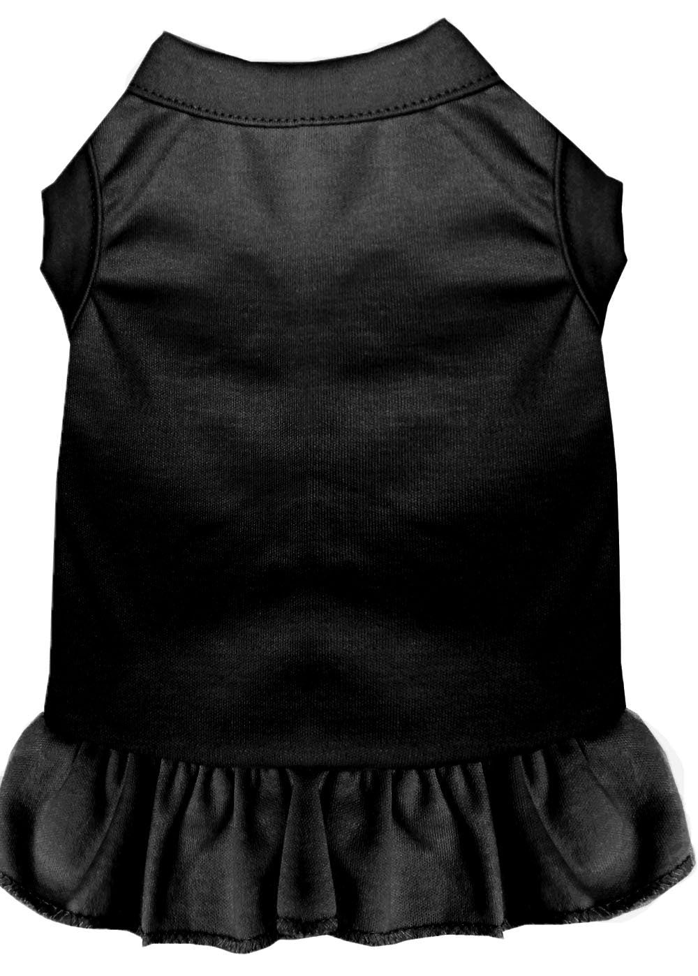 Black pet dog and cat dress with sleeveless cut and ruffled bottom