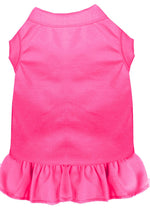 Bright pink pet dog and cat dress with ruffled hem and sleeveless cut