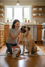 Beef and sweet potato crunchy dog treat bag with bone broth bites, 8 oz