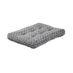 Gray ombre swirl pet bed cushion, plush rectangular with raised edges