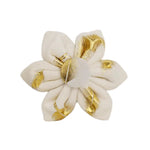 Ivory velvet bowtie with gold leaf embroidery