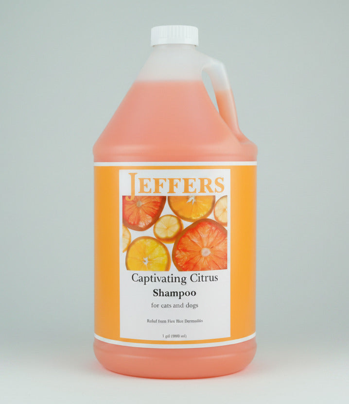 Captivating Citrus shampoo bottle for dogs & cats, large size, orange formula