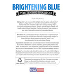Brightening Blue whitening shampoo label panel with directions and ingredients for horses