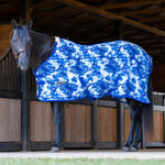 Horse cooler fleece in blue with white cloud-like abstract pattern