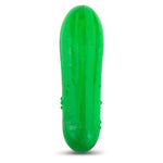 Green natural rubber dog chew toy, upright oval with side texture bumps